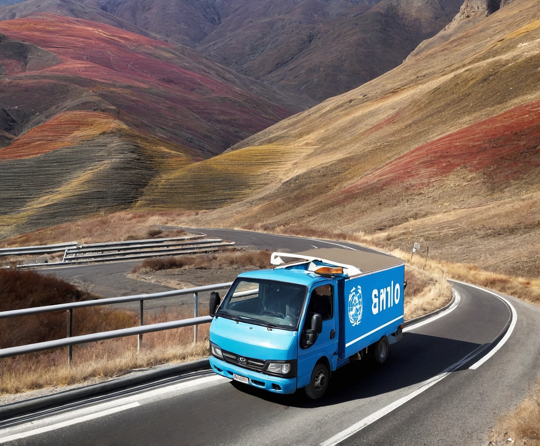 Camiones alegres transportando mercancías con eficiencia